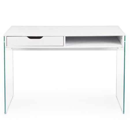 Scrivania "Armos" con cassetti porta pc da ufficio e cameretta in legno 110 cm