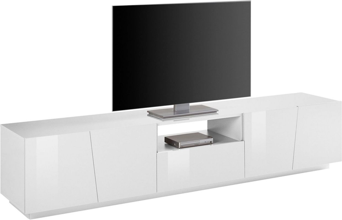 Mobile Porta TV Vega 220 – 4 ante/1 cassetto – Bianco Lucido