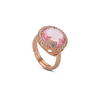 Boccadamo - Anello cocktail rosato con cristallo color rosa e zirconi