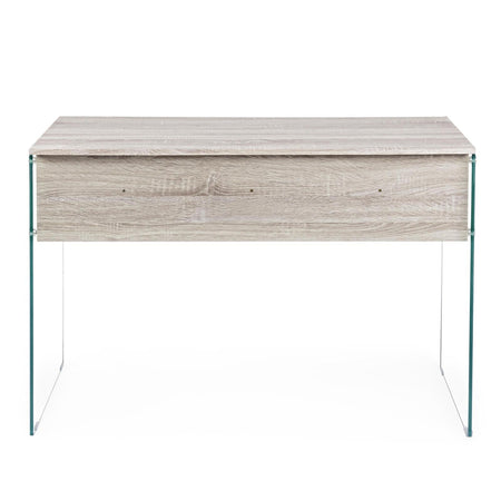 Scrivania "Armos" con cassetti porta pc da ufficio e cameretta in legno 110 cm