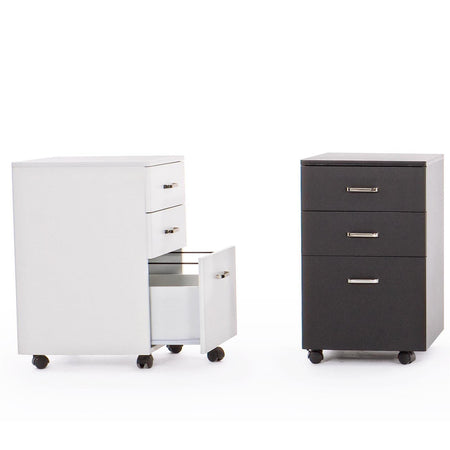 Cassettiera da ufficio "Nadir" con ruote e 3 cassetti per scrivania altezza 65 cm