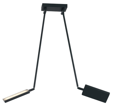 Plafoniera da soffitto 2x17W a led orientabile nera FOLIO