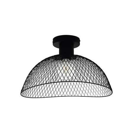 Plafoniera Industrial Pompeya 1 Luce Acciaio Nero