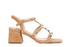 SANDALO IN PELLE SCAMOSCIATA CON BORCHIE