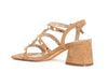 SANDALO IN PELLE SCAMOSCIATA CON BORCHIE