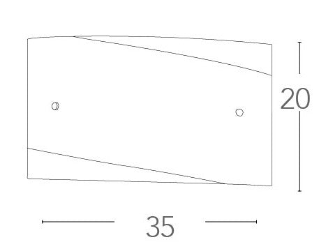 Applique Moderna Fascia Argento Vetro Bianco Rettangolare E27