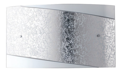 Applique Moderna Vetro Bianco Fascia Argento Rettangolare Lampada da Parete E27