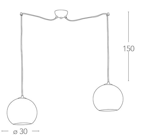 Lampada a 2 sospensioni 60W 2xE27 oro GLAM