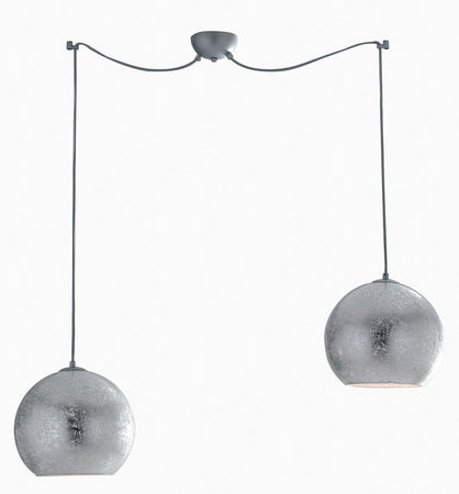 Lampada a 2 sospensioni 60W 2xE27 argento GLAM