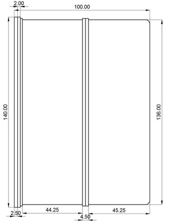 Sopra vasca 100 cm in cristallo anticalcare pieghevole
