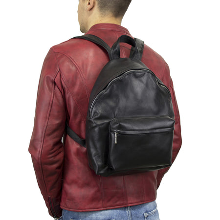 Cuba - Zaino Piccolo Nero In Vera Pelle