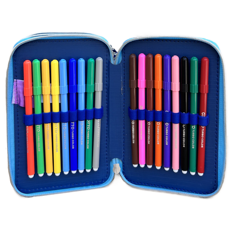 ASTUCCIO 3 ZIP SCUOLA DIS. STITCH 3D MULTISCOMPARTO COLORI GIOTTO