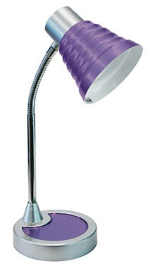 Lume per Scrivania Orientabile paralume Plastica Viola base Metallo Interno Moderno E14