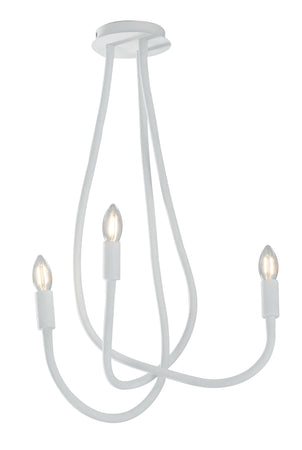 Plafoniera Flassibile 3 Luci Metallo Silicone Bianco Lampada Moderna Interni E14