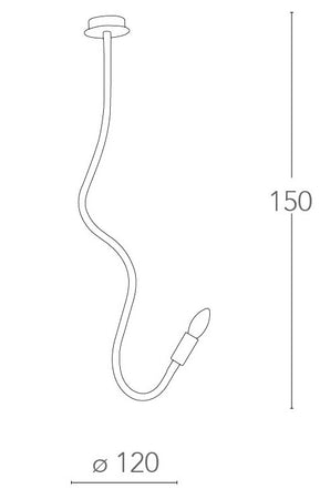 Plafoniera Moderna Una luce Flessibile Metallo Silicone Bianco Interno E14