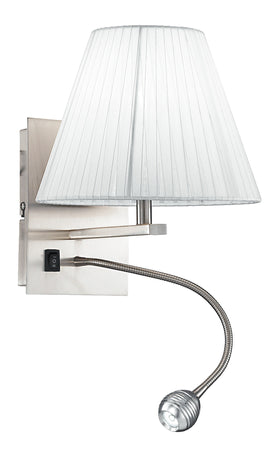 Applique con una luce led e paralume conico bianco 3 watt 4500 kelvin E14