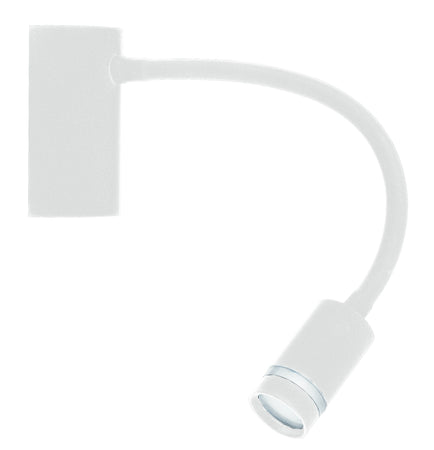 Applique da Lettura Flessibile Silicone Bianco Lampada Moderna Led 3 watt Luce Calda
