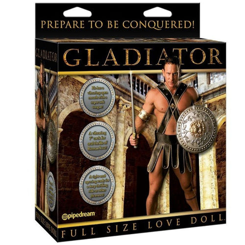 Bambolo gonfiabile uomo GLADIATORE con dildo vibrante di Pipedream