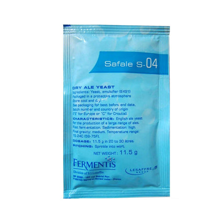 Lievito secco safale birra artigianale malto fermentazione 11,5g coopers (s 04 alta fermentazione dry ale yeast)