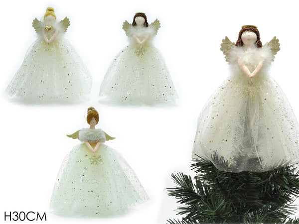 Puntale Angelo H30cm Oro 3 Assortimenti