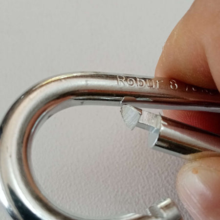 Robur 80mm moschettone pompiere a molla zincato