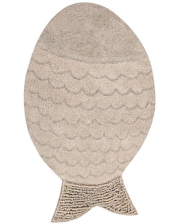 Tappeto Lavabile Grande Pesce, Natural - 100% Cotone (110 x 180 cm) Lorena Canals