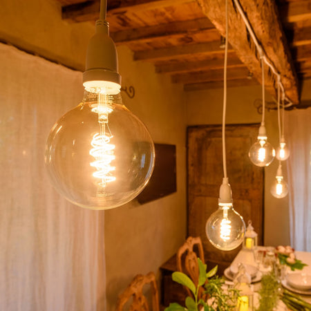 Lampadine effetto Vintage con led a Spirale Ambrate attacco E27 da 4 W h 120 mm