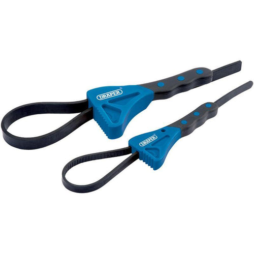 Set di Due chiavi a Nastro per Allentare Filtri Tubi in Plastica Sanitari Tappi Draper tools