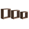 Set 3 cubi, mensole in legno Incubo da parete design moderno con fissaggio a scomparsa