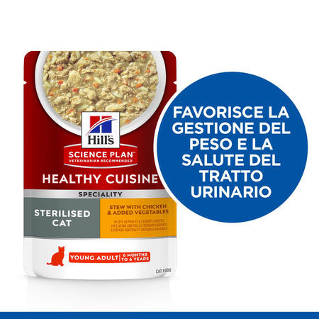 Hill's Healthy Cuisine Sterilised spezzatino Gatti Adulti pollo e verdure 80 gr