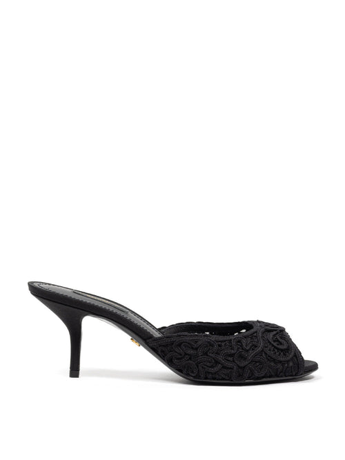 Dolce & Gabbana Ciabatta Tacco Ricamo Cordonet da donna