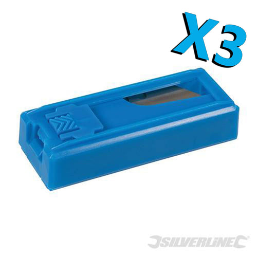 Set da 3 Pacchi di Lame in Acciaio per Taglierini SK5 per Moquette, Tele, Cuoio Silverline