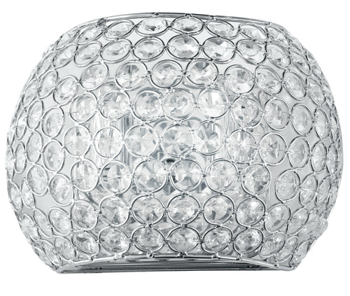 Applique Metallo Cromo Cristalli K9 Tondi Lampada Elegante G9