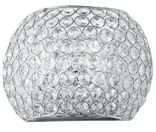 Applique Metallo Cromo Cristalli K9 Tondi Lampada Elegante G9