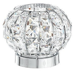 Lumetto Tondo Metallo Cristalli K9 Squadrati Lampada da Tavolo Classica E27