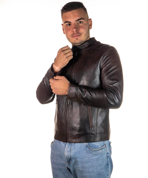 U09 - Giacca Uomo Testa di Moro in vera pelle