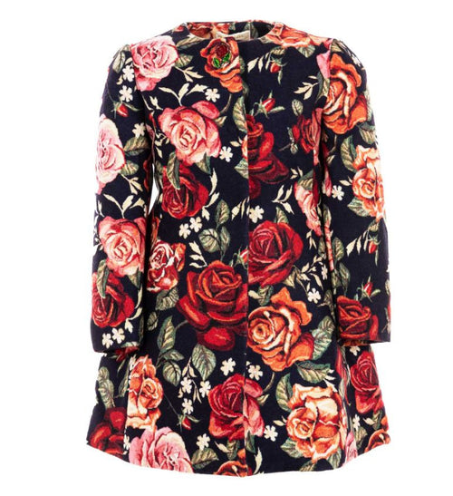 Monnalisa Cappotto Bambina con motivo floreale