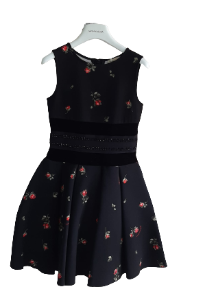 Monnalisa Abito bambina petite neoprene con roselline