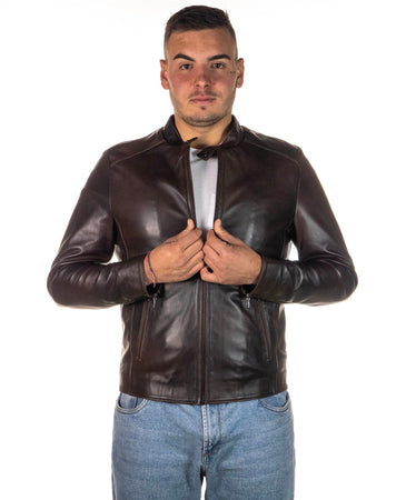 U09 - Giacca Uomo Testa di Moro in vera pelle