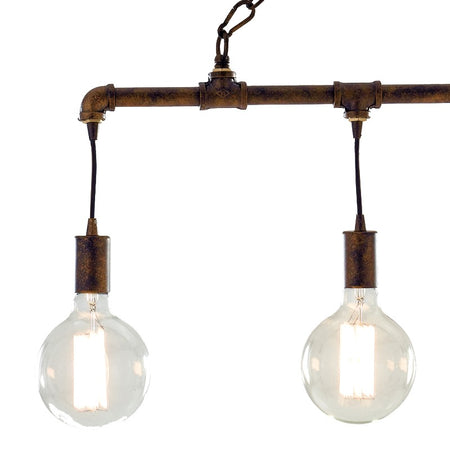 Lampadario Sospeso Rustico Metallo Ruggine Vintage E27