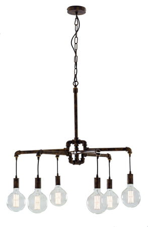 Lampadario a Sospensione Metallo Ruggine Rustico Vintage E27