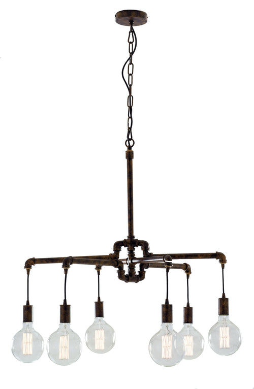 Lampadario a Sospensione Metallo Ruggine Rustico Vintage E27