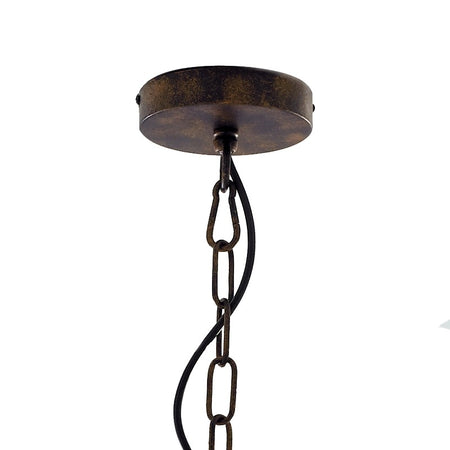Lampadario a Sospensione Metallo Ruggine Rustico Vintage E27