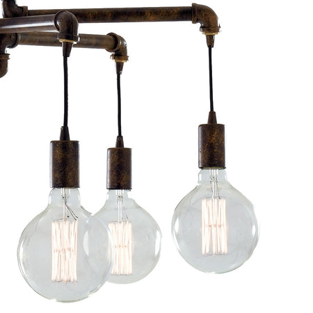 Lampadario a Sospensione Metallo Ruggine Rustico Vintage E27