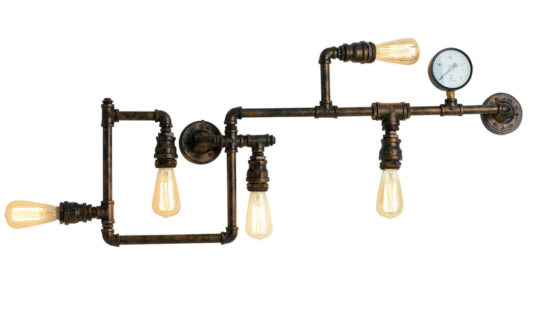 Plafoniera Metallo Invecchiao Rustica Soffito Parete E27