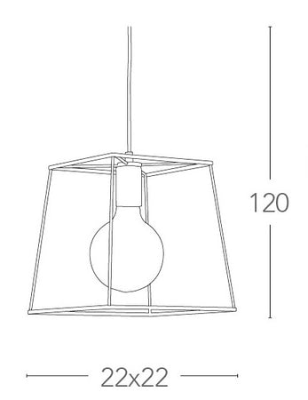 Lampadario Sospensione Metallo paralume Minimal Rustico Vintage E27