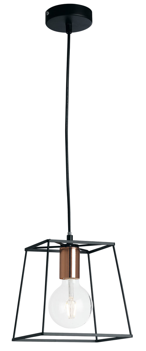 Lampadario Sospensione Metallo paralume Minimal Rustico Vintage E27