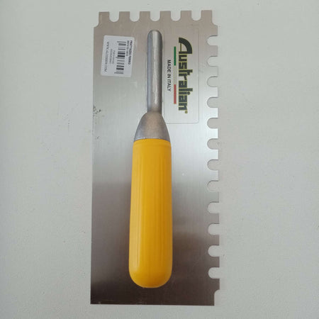 Australian 28x12cm dente 10x10mm destro frattone frattazzo dentato in ferro per colla