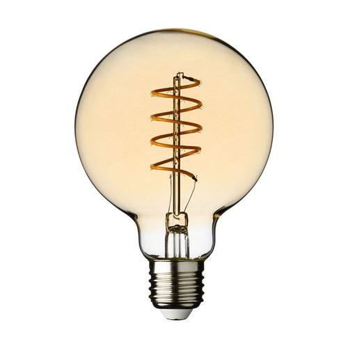 Lampadine effetto Vintage con led a Spirale Ambrate attacco E27 da 4 W h 120 mm