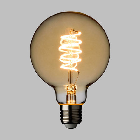 Lampadine effetto Vintage con led a Spirale Ambrate attacco E27 da 4 W h 120 mm
